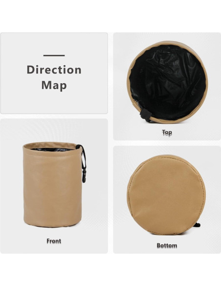 Basurero de Coche Ottdien Plegable Impermeable Beige 16x16x20cm