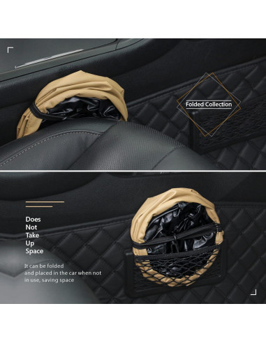 Basurero de Coche Ottdien Plegable Impermeable Beige 16x16x20cm