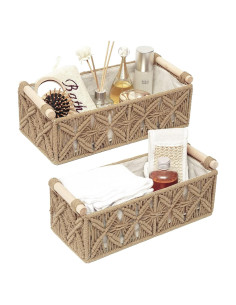 Cesta de Almacenamiento Boho HOSROOME - Juego de 2, 34x17 cm