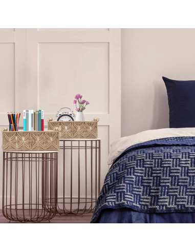 Cesta de Almacenamiento Boho HOSROOME - Juego de 2, 34x17 cm