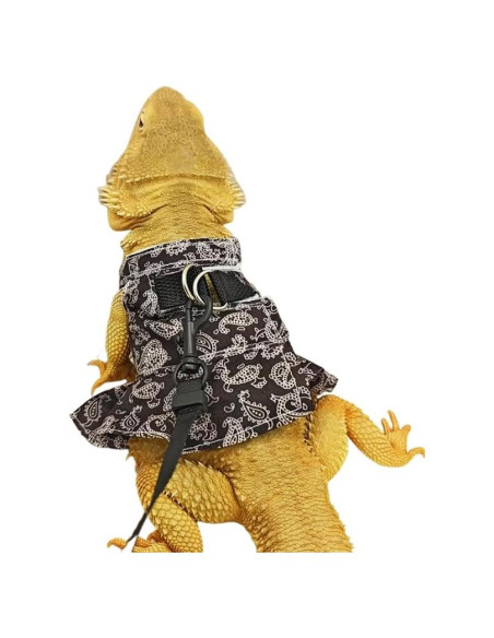 Conjunto Arnés y Correa FORZENA para Reptiles Negro M