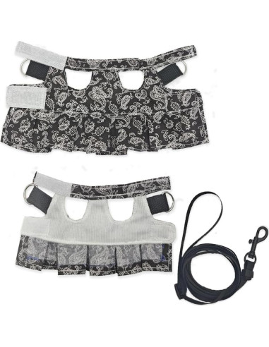 Conjunto Arnés y Correa FORZENA para Reptiles Negro M