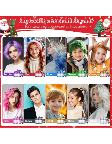 Cera de Color Temporal para Cabello Jebousike 120g - 10 Colores