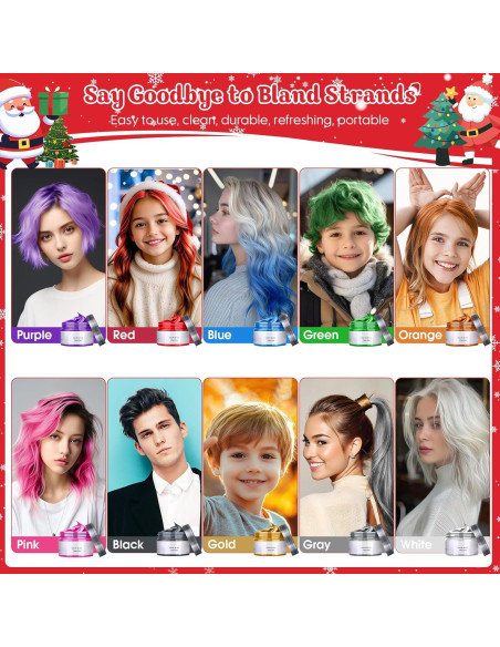 Cera de Color Temporal para Cabello Jebousike 120g - 10 Colores