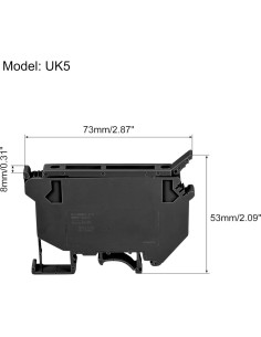Soporte de Fusible para Riel DIN MECCANIXITY UK5 Negro - Paquete de 2 2