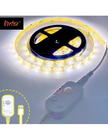 Tira LED USB con Sensor de Movimiento Vortex HJ-J0081C 1m Blanco Frío