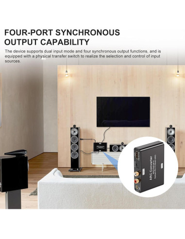 Convertidor de Audio Digital a Analógico DAC Blackonvlm 9x5.8cm