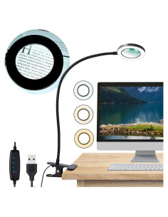 Lupa de Escritorio con Luz Yeegras 10x y Brazo Flexible
