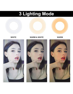 Luz de Anillo LED EMART 22.86 cm con Trípode y Espejo 2