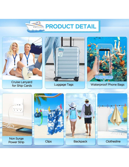 Kit Esencial para Cruceros FACULX - 16 Accesorios Impermeables Kit Esencial para Cruceros FACULX - 16 Accesorios Impermeables