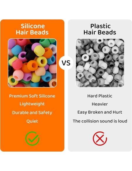 100 Perlas de Silicona para Cabello Jyukan - Accesorios Coloridos