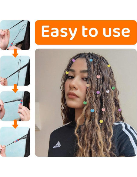 100 Perlas de Silicona para Cabello Jyukan - Accesorios Coloridos