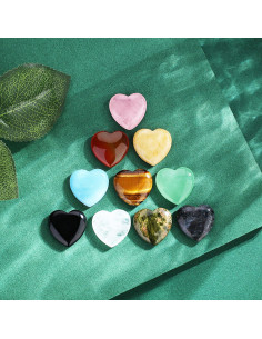 Conjunto de 10 Cristales Corazón QINJIEJIE - Cuarzo Rosa y Más 2