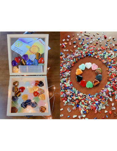 Conjunto de 10 Cristales Corazón QINJIEJIE - Cuarzo Rosa y Más