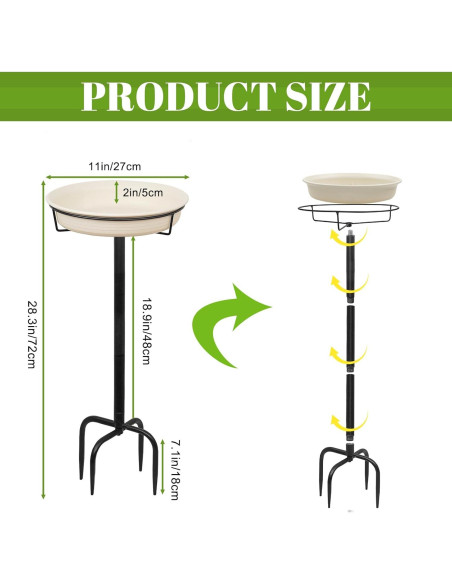Bañera para Aves YALINKA de Metal 90.2cm con Soporte