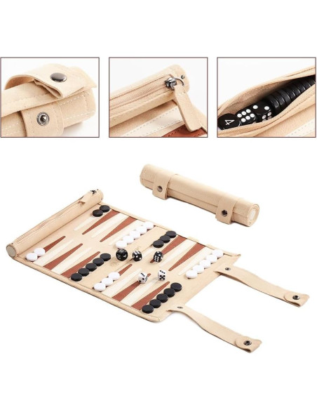Juego de Backgammon Portátil McGregri - Plegable y Ligero