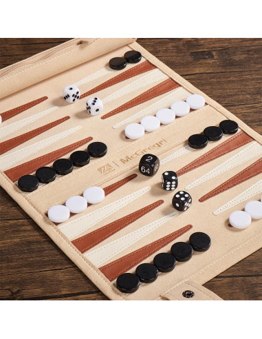 Juego de Backgammon Portátil McGregri - Plegable y Ligero
