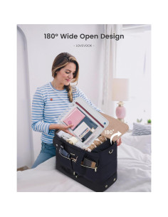 LOVEVOOK Bolsa de Viaje Duffle 42L Verde Beige con Compartimento 2