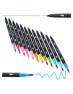 Marcadores de Pincel Doble Punta Mr. Pen 12 Colores Variados