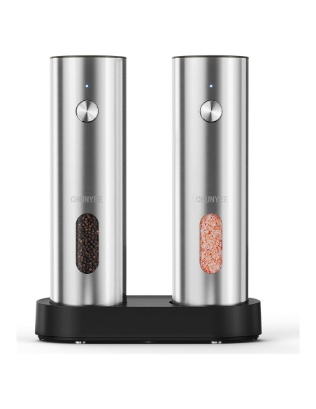 Juego de Molinillos Eléctricos de Sal y Pimienta Chunyee 105g Juego de Molinillos Eléctricos de Sal y Pimienta Chunyee 105g