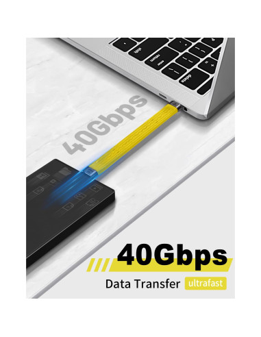 Cable corto USB C a USB C Duttek 12.7cm 40Gbps 8K 100W PD