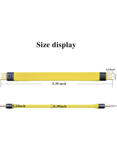 Cable corto USB C a USB C Duttek 12.7cm 40Gbps 8K 100W PD