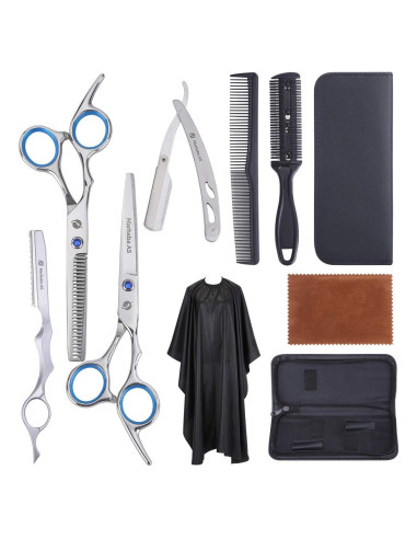 Kit de Tijeras de Barbero Marhaba AS - 10 Piezas Profesionales