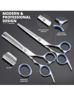 Kit de Tijeras de Barbero Marhaba AS - 10 Piezas Profesionales 2