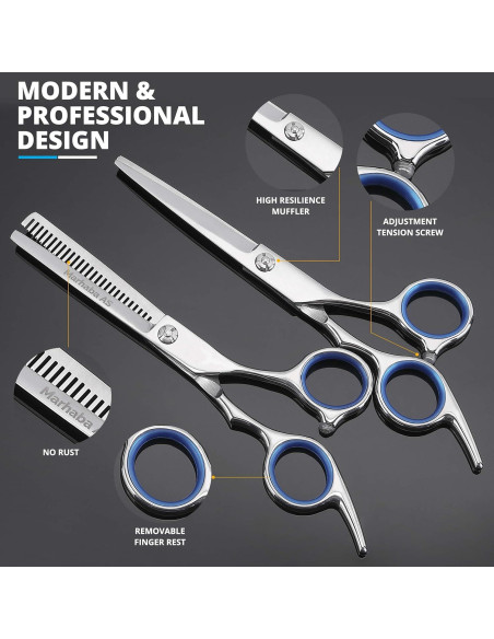 Kit de Tijeras de Barbero Marhaba AS - 10 Piezas Profesionales