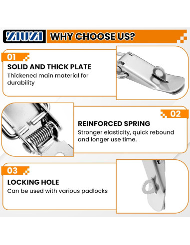 Pestillo de Ángulo 90 Grados ZIUZI Acero Inoxidable 2 Pcs