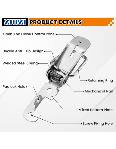 Pestillo de Ángulo 90 Grados ZIUZI Acero Inoxidable 2 Pcs