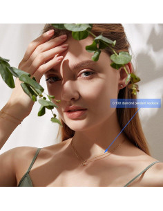 Collar Colgante de Diamante 0.10ct Carleen en Oro 18K 2