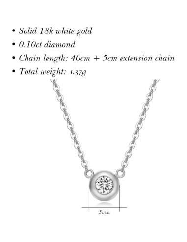 Collar Colgante de Diamante 0.10ct Carleen en Oro 18K