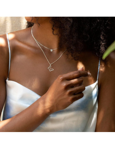 Collar Colgante de Diamante 0.10ct Carleen en Oro 18K