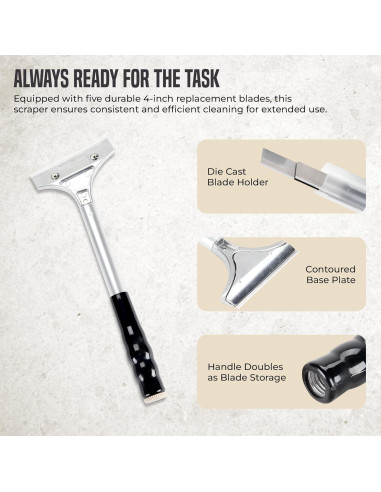 Raspador de Parrilla OCS Parts 30.48 cm con 5 Cuchillas