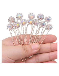 Pinzas para Cabello de Novia Ammei Oro Rosa AB - Juego de 12