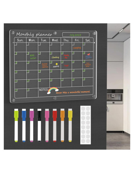 Calendario Acrílico Magnético SWSKR 30.48x40.64cm para Nevera