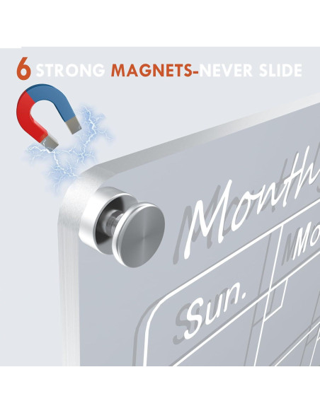 Calendario Acrílico Magnético SWSKR 30.48x40.64cm para Nevera