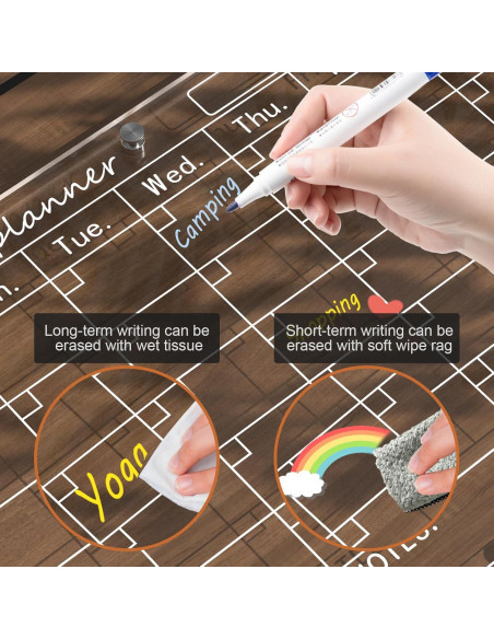 Calendario Acrílico Magnético SWSKR 30.48x40.64cm para Nevera