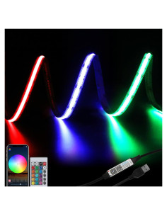 Tira de luces LED COB RGB QiGe 1.5m USB con control remoto