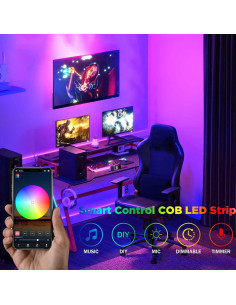 Tira de luces LED COB RGB QiGe 1.5m USB con control remoto 2