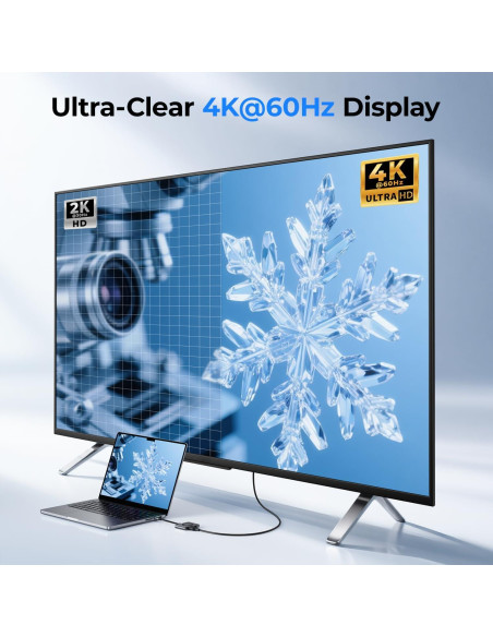 Adaptador USB-C a HDMI GIISSMO 4K 60Hz para iPhone 15/16, MacBook Adaptador USB-C a HDMI GIISSMO 4K 60Hz para iPhone 15/16, MacBook