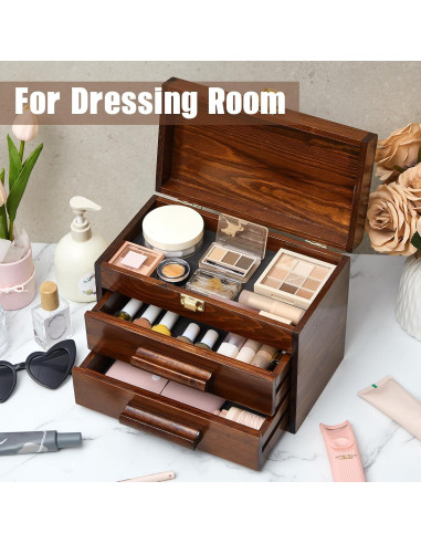 Mini caja de herramientas de madera Weysat 27.5x20.8x15 cm 2 cajones