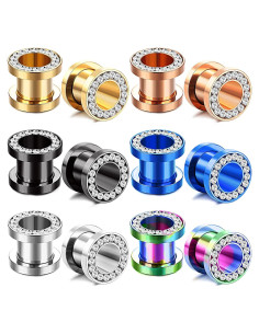 Expansores de Oreja IRONBOX 00G Acero Inoxidable 8 Tamaños