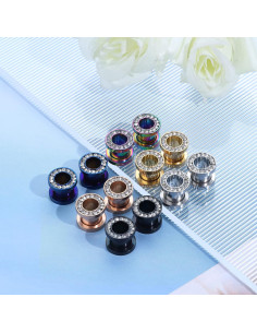 Expansores de Oreja IRONBOX 00G Acero Inoxidable 8 Tamaños 2