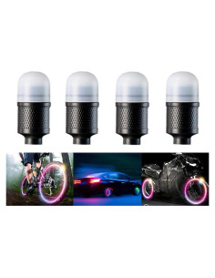 4 Luces LED de Válvula para Neumáticos YUERWOVER Coloridas