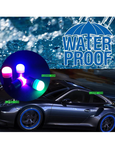4 Luces LED de Válvula para Neumáticos YUERWOVER Coloridas