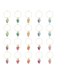 Marcadores de Copas de Vino ELANE 20 Pcs Coloridos
