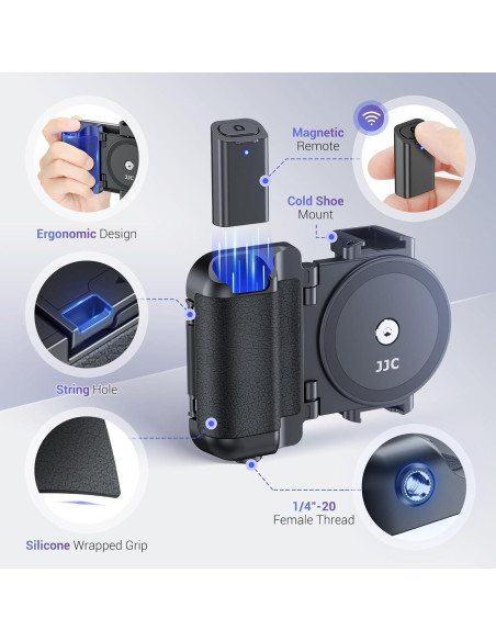 Agarre de Cámara para Teléfono Jinjiacheng con Control Remoto Negro