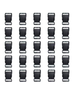 Hebillas de Liberación Rápida Plásticas Negras JMAF 1" - 25 Pzas